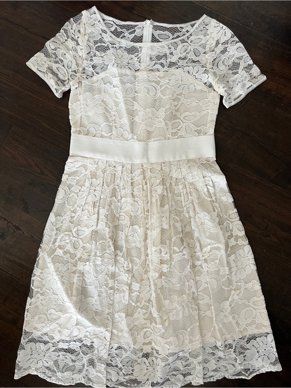 BB Dakota Ivory Lace Fit-and-Flare Dress